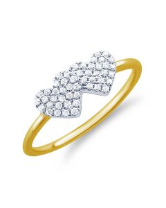 .11CT DIAMOND DOUBLE HEART RING