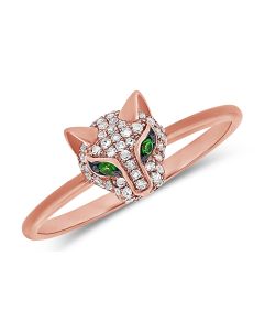 .20CT GREEN TSAVORITE AND DIAMOND PANTHER RING