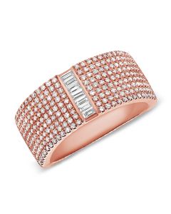 .67CT BAGUETTES AND ROUND DIAMOND ILLUSION CIGAR RING