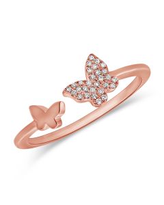 .06CT DIAMOND BUTTERFLY WRAP RING