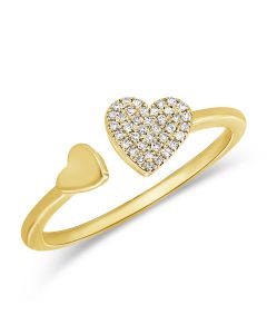 .08CT DIAMOND HEART WRAP RING