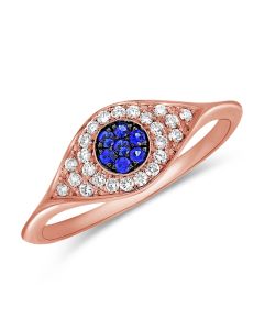 .25CT SAPPHIRE AND DIAMOND EVIL EYE RING