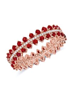 1.55CT RUBY AND DIAMOND ETERNITY RING