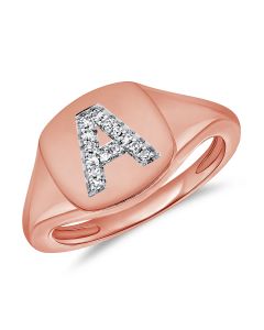 .04CT DIAMOND INITIAL A PINKY RING