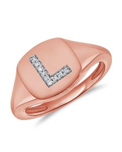 .02CT  DIAMOND INITIAL L PINKY RING