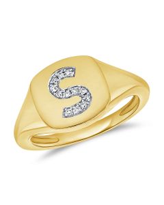 .03CT DIAMOND INITIAL S PINKY RING