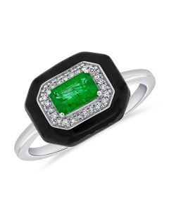 .59CT EMERALD AND DIAMOND PINKY RING
