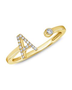 .08CT DIAMOND INITIAL A WRAP RING