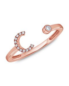 .07CT  DIAMOND INITIAL C WRAP RING