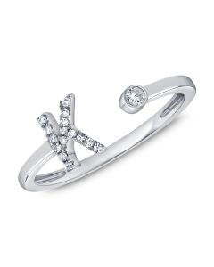 .09CT  DIAMOND INITIAL K WRAP RING