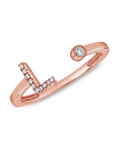 .06CT DIAMOND INITIAL L WRAP RING