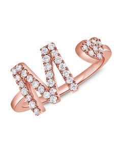 .11CT DIAMOND INITIAL M WRAP RING