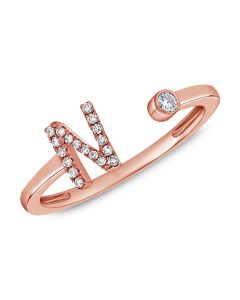 .11CT DIAMOND INITIAL N WRAP RING