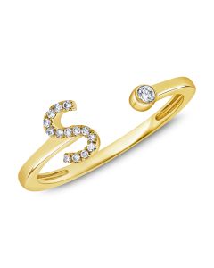 .09CT DIAMOND INITIAL S WRAP RING