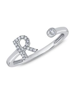 .09CT DIAMOND INITIAL R WRAP RING