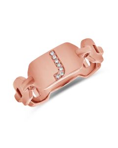 .02CT DIAMOND INITIAL J CHAIN RING