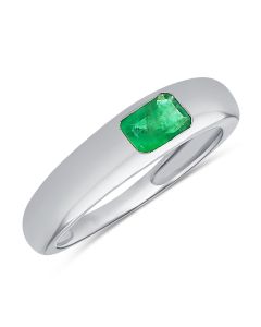 .59CT EMERALD SOLITAIRE GYPSY RING