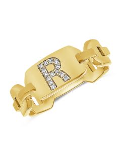 .05CT DIAMOND INITIAL R CHAIN RING