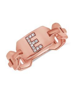 .04CT DIAMOND INITIAL E CHAIN RING
