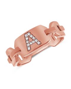 .04CT DIAMOND INITIAL A CHAIN RING