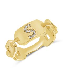 .04CT DIAMOND INITIAL S CHAIN RING