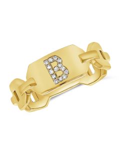 .04CT DIAMOND INITIAL B CHAIN RING