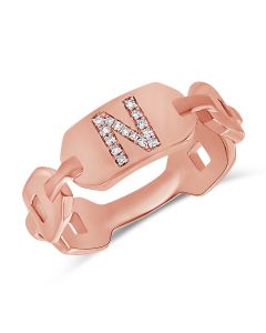 .05CT DIAMOND INITIAL N CHAIN RING
