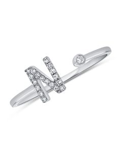 .07CT DIAMOND INITIAL N WRAP RING