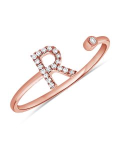 .07CT DIAMOND INITIAL R WRAP RING