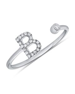 .08CT DIAMOND INITIAL B WRAP RING