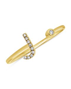 .03CT DIAMOND INITIAL J WRAP RING