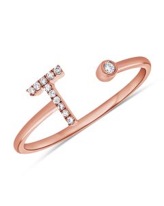 .05CT DIAMOND INITIAL T WRAP RING