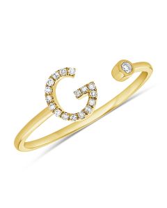 .06CT DIAMOND INITIAL G WRAP RING