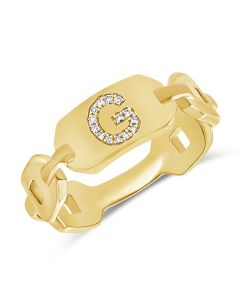 .04CT DIAMOND INITIAL G CHAIN RING