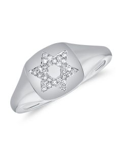 .07CT DIAMOND STAR OF DAVID PINKY RING