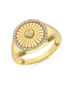 .12CT DIAMOND HEART PINKY FLUTED RING