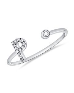 .08CT DIAMOND INITIAL P WRAP RING