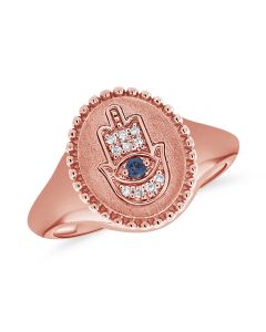 .05CT DIAMOND EVIL EYE PINKY RING