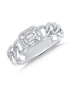 .48CT PIE CUT DIAMOND ILLUSION CHAIN RING