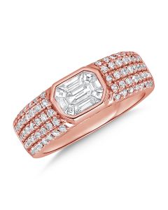 1.05CT PIE CUT AND ROUND DIAMOND ILLUSION RING