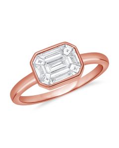.78CT PIE CUT DIAMOND BEZEL RING