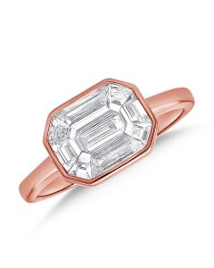 1.04CT PIE CUT DIAMOND BEZEL RING