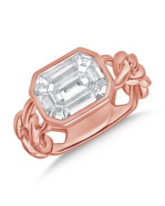 1.13CT PIE CUT DIAMOND ILLUSION RING