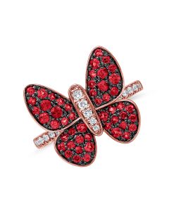 1.17CT RUBY AND DIAMOND BUTTERFLY RING