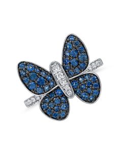 1.25CT SAPPHIRE AND DIAMOND BUTTERFLY RING