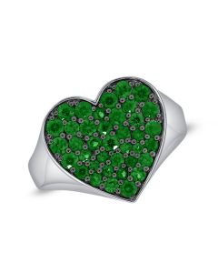 .91CT EMERALD HEART RING