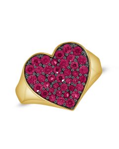 1.34CT PINK SAPPHIRE HEART RING