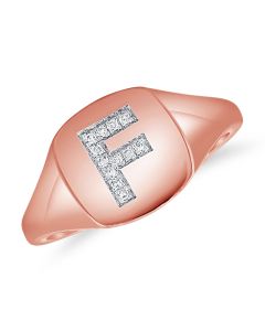 .04CT DIAMOND INITIAL F PINKY RING