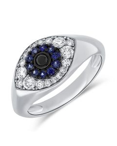 .60CT SAPPHIRE AND DIAMOND EVIL EYE RING