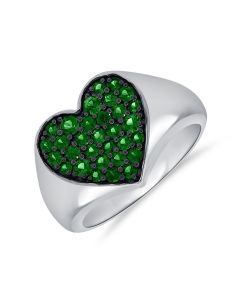 .90 EMERALD HEART RING